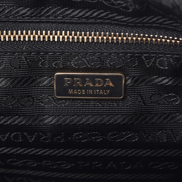 Prada Gold Grommet Black Leather Hand Bag w/ Lock and Keys - Picture 3 of 11